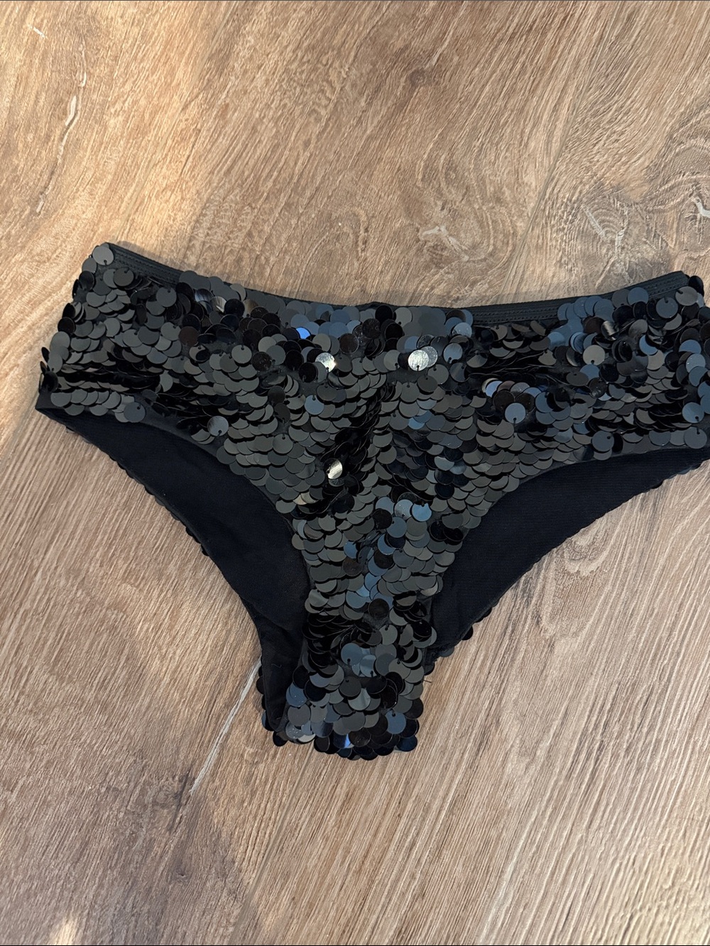 Adam & Eve Black Sequin Bikini Bottoms